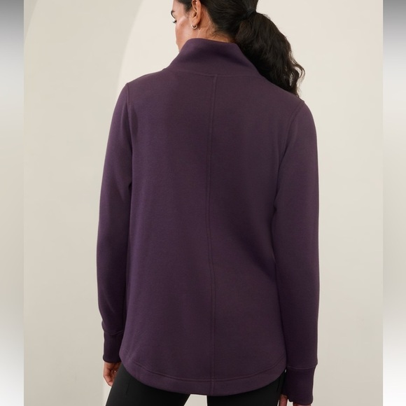 Athleta Burgundy Cozy Karma Twist Neck Sweatshirt Size XXS - Picture 2 of 16